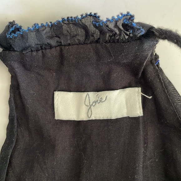 Joie Danit Halter Black Caviar Cotton Silk Blend Tiered Midi Dress size XS-S - Picture 5 of 9